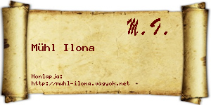 Mühl Ilona névjegykártya